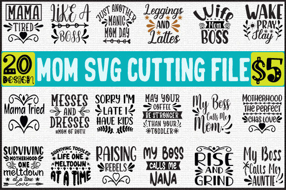 20 MOM SVG Cutting File: Graphics & Crafts in Action