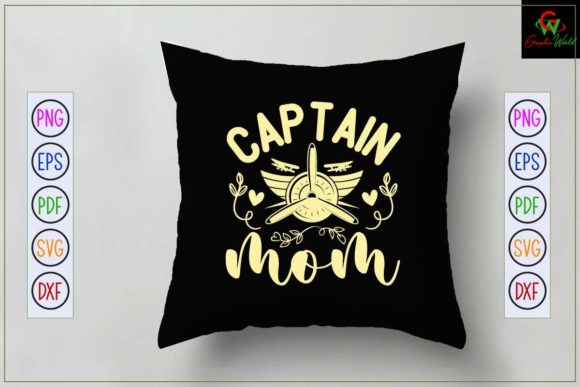 Captain Mom SVG T-shirt Design for Graphics and Crafts